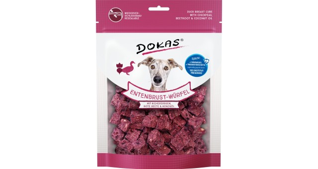 Dokas Kachní kostky s cizrnou a červenou řepou 150 g Dokas Kachní kostky s cizrnou a červenou řepou 150 g