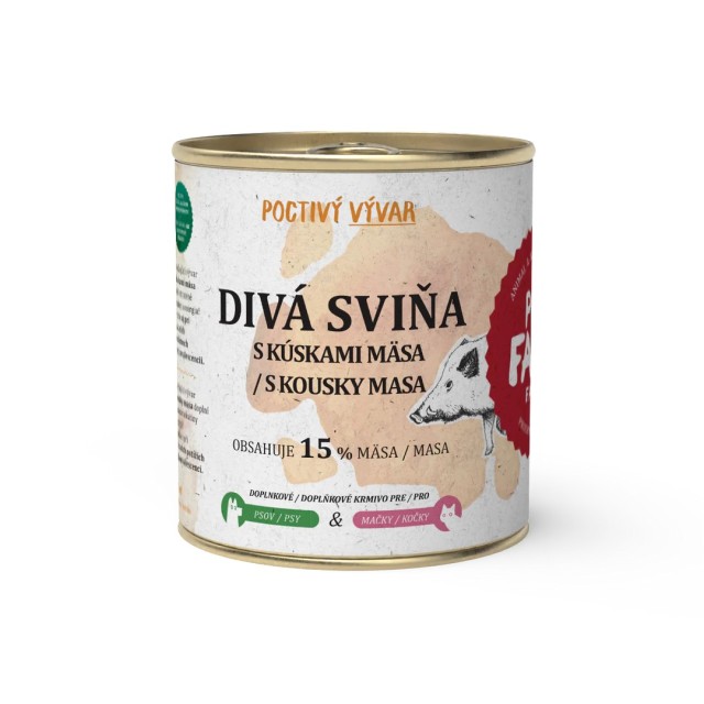 Pet Farm Family Vývar s kousky masa Divá sviňa 270 ml Pet Farm Family Vývar s kousky masa Divá sviňa 270 ml