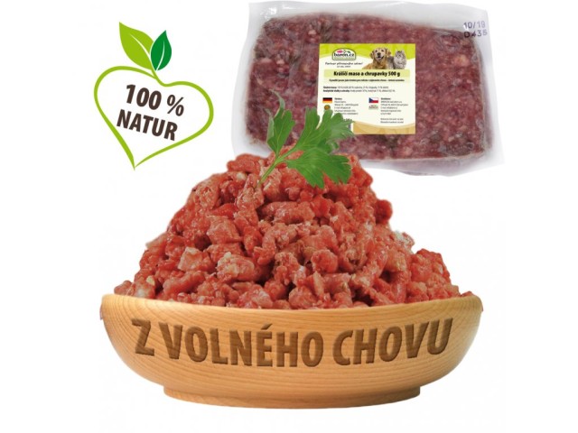 Paex Mražené Králičí svalovina, chrupavky a skelet mleté 500 g