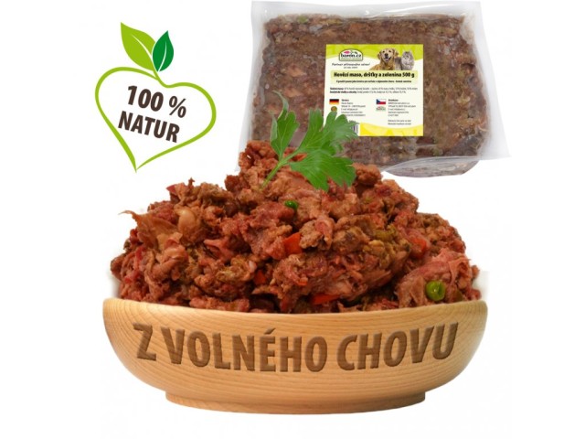 Paex Mražené Hovězí maso, dršťky a zelenina mleté 500 g Paex Mražené Hovězí maso, dršťky a zelenina mleté 500 g